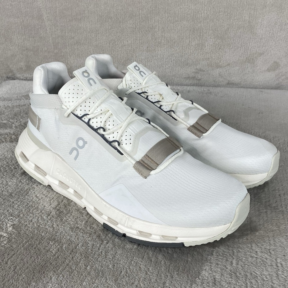 On Cloudnova 2 Shoes Mens Size 14 White Beige Running Sneakers Lifestyle NEW